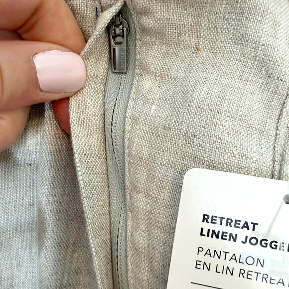 Athleta Retreat Linen Jogger Pants In Natural Size XL New - Picture 5 of 11